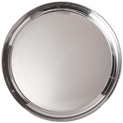 stainless steel round mirror finish plate tray