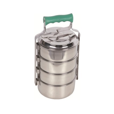 Stainless Steel Tiffin With Silicon Rubber Grip